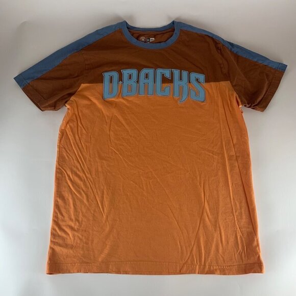 Arizona Diamondbacks MLB Orange Brown Blue New Era Crewneck Shirt Mens Large - Picture 1 of 7